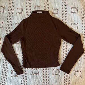 Basic Chocolate Brown Mockneck - Medium - Better Be Brand